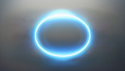 abstract round blurred showing a glowing circular shape with a blue halo on a neutral gray gradient background symbolizing energy or aura