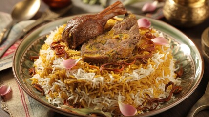 National dishes of Bruneian cuisine. 
Biryani is an analogue of pilaf. 