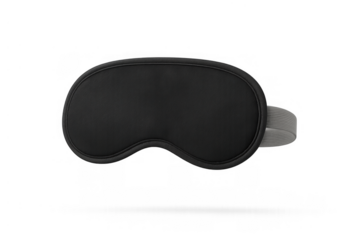 Black sleep mask providing comfort and darkness for restful sleep and relaxation during travel and daily routines