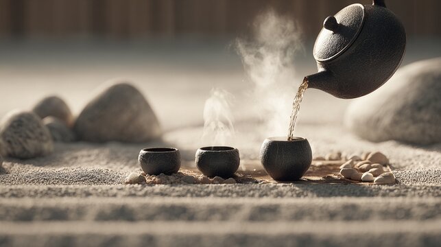 Zen Tea Ceremony with Copy Space