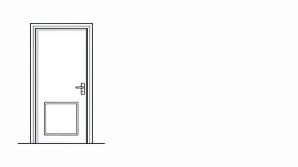 Interior door with pet entrance shows home improvement needs. A simple interior door allows pets access, and its image highlights convenience and modernization.