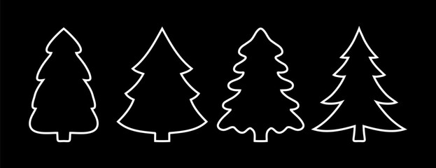 Christmas tree icon. Xmas sketch.  Vector stock illustration