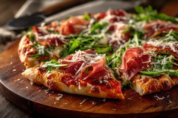 Gourmet Pizza with Prosciutto and Arugula