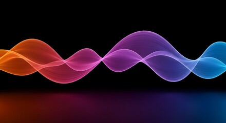 Vibrant abstract sound wave spectrum on black background