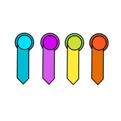 set of colorful ribbon vector icons