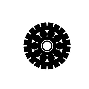 gear icon, gear wheel, machine circle, thin line web symbol on white background - vector illustration