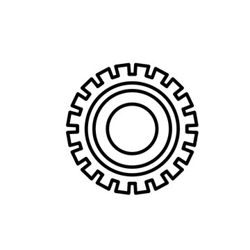 gear icon, gear wheel, machine circle, thin line web symbol on white background - vector illustration