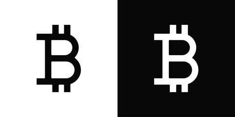 Obraz premium Bitcoin icons vector. silhouette or icon or pictogram.