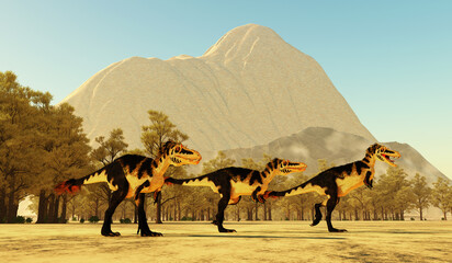 Alioramus altai Dinosaurs Hunting - Alioramus altai was a theropod carnivorous dinosaur that lived in Mongolia during the Cretaceous Period.