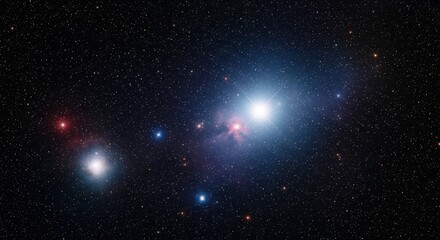 Displaying a celestial constellation with twinkling cosmic lights in dark space, constellation shines with bright stars and interstellar dust. Celestial pattern creates a breathtaking cosmic vista,