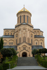 Obraz premium Holy Trinity Cathedral Sameba Facade And Steps In Tbilisi Georgia