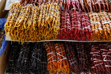 Assortment Of Traditional Georgian Churchkhela Candy At Market