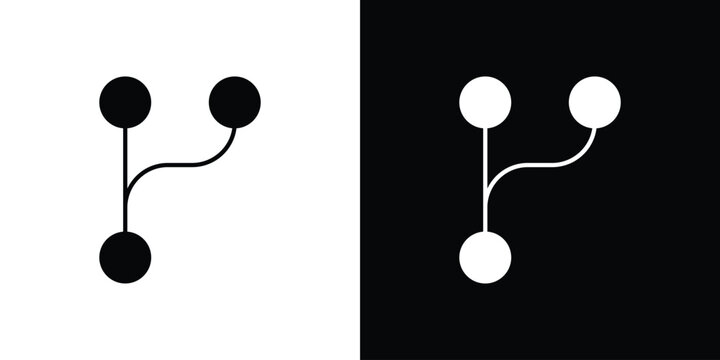 Code branch icons vector. silhouette or icon or pictogram.
