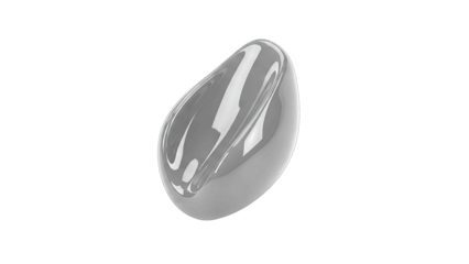Abstract Glossy Shape on White Background, Studio Shot