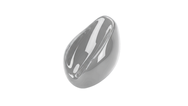 Abstract Glossy Shape on White Background, Studio Shot - Powered by Adobe