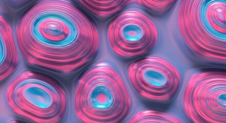 Abstract neon pink blue organic fluid shapes modern background