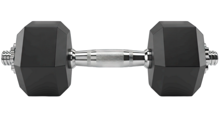 Black Dumbbell Isolated on White Background