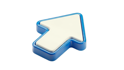 Blue Arrow Pointing Up, Isolated on White