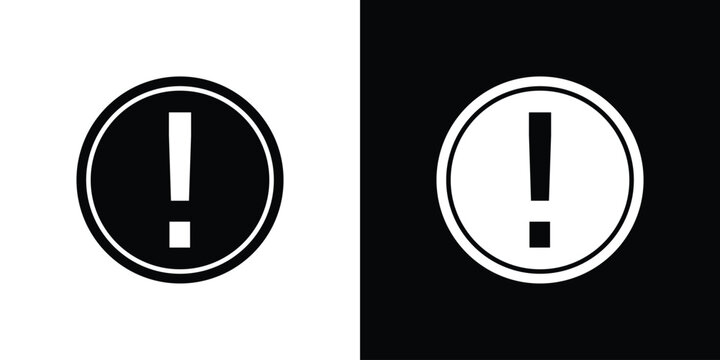 Exclamation button icons vector. silhouette or icon or pictogram.