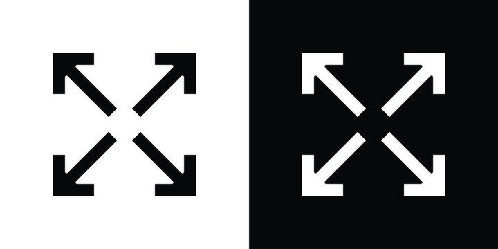 Expand icons vector. silhouette or icon or pictogram.