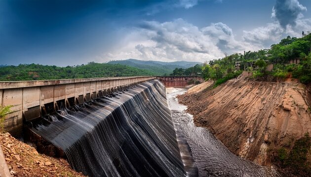 dead black water dam near zain barthi road rural area trible area water storage dam while landsliding