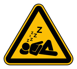 Sleep Zone Warning Sign &ndash; Triangular Caution Drowsy Area Icon Vector