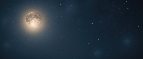 Moonlit night sky astronomy celestial event outdoor wide angle exploring the universe