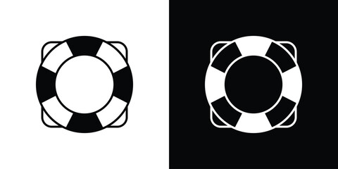 Life buoy icons vector. silhouette or icon or pictogram. © Surya