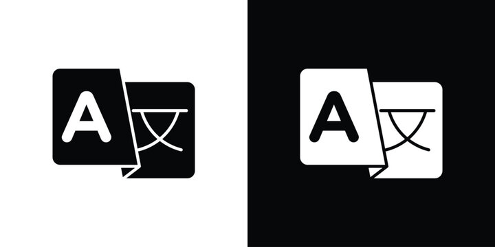 Language icons vector. silhouette or icon or pictogram.