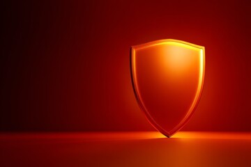 Soft shield shape glowing warmly in a protective ambiance with a focus on safety and prevention