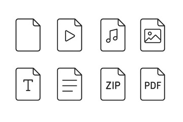 Document and media file icon set for digital organization and management