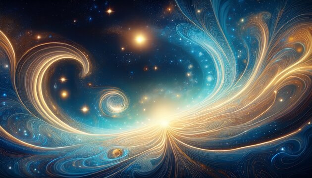 fantasy galaxy with ethereal light and celestial patterns