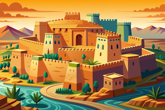 The ancient medieval castle of Abydos in Portugal, a historic stone castle with towers and walls, a European landmark, a cultural heritage site and a popular travel destination for architecture lovers