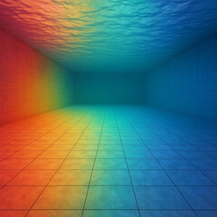 underwater structure with rainbow colours