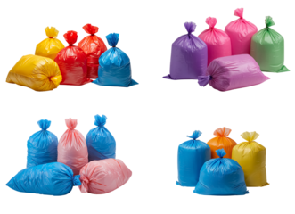 large garbage bags on isolated on transparent background