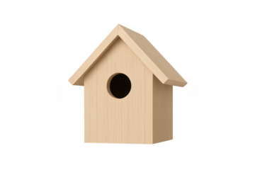 Wooden birdhouse providing a safe, cozy home and shelter for small wild birds, promoting nature and wildlife conservation