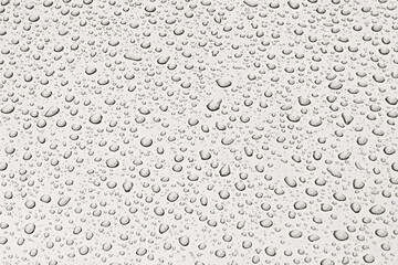 Close-up of water droplets on glass surface in grayscale texture Demonstration Color of the Year 2026
