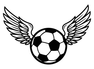 winged soccer balls silhouette