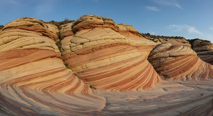 The delicate lines of sedimentary rock layers.