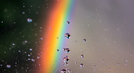 The delicate shades of a rainbow in a water mist.