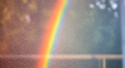 The delicate shades of a rainbow in a water mist.