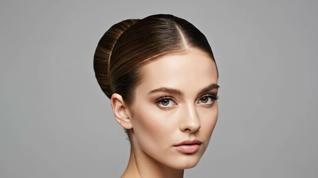 Elegant updo transformation: timeless beauty in motion
