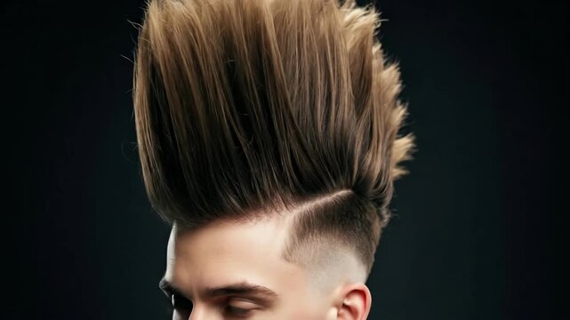 Stylish mohawk transformation showcasing bold hairstyles and hair movement