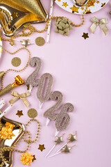 New year background with golden decoration