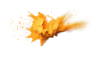 Vibrant Turmeric Powder on Transparent Background