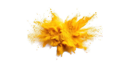Turmeric Powder Splash on Transparent Background