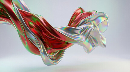 Vibrant swirling object creates interesting patterns in light and color with smooth flowing shapes against a soft background