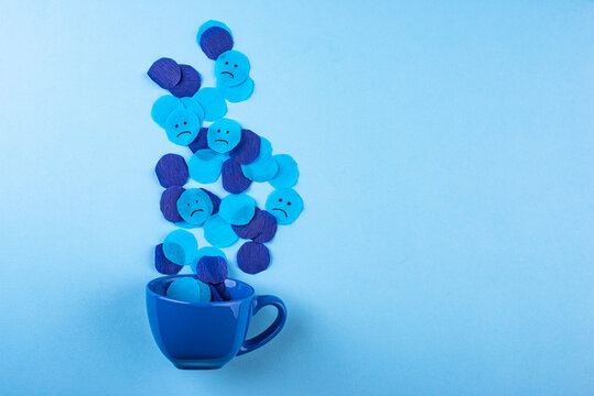 Blue monday concept, post-holiday blues