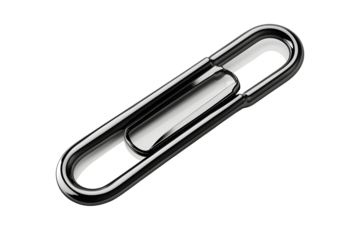 Black Paper clip isolated on white background
