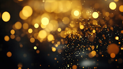 golden bokeh effect glitter isolated on white